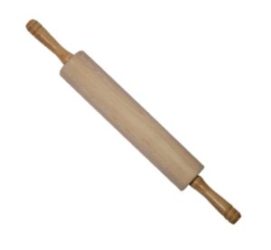 Custom wooden rolling pin with waxed barrel and finished handles