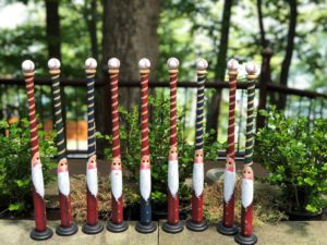 18" wood Baseball Minibats Make Jolly Santas close