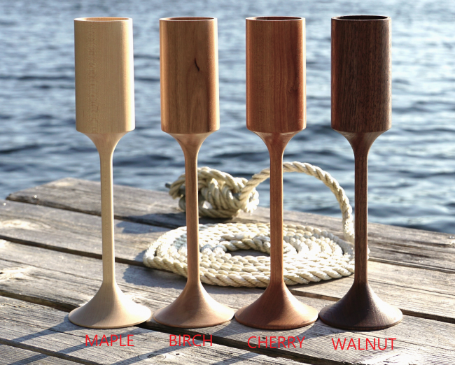 Silva Culture Wood Drinkware | Modern Tall Wine Cups